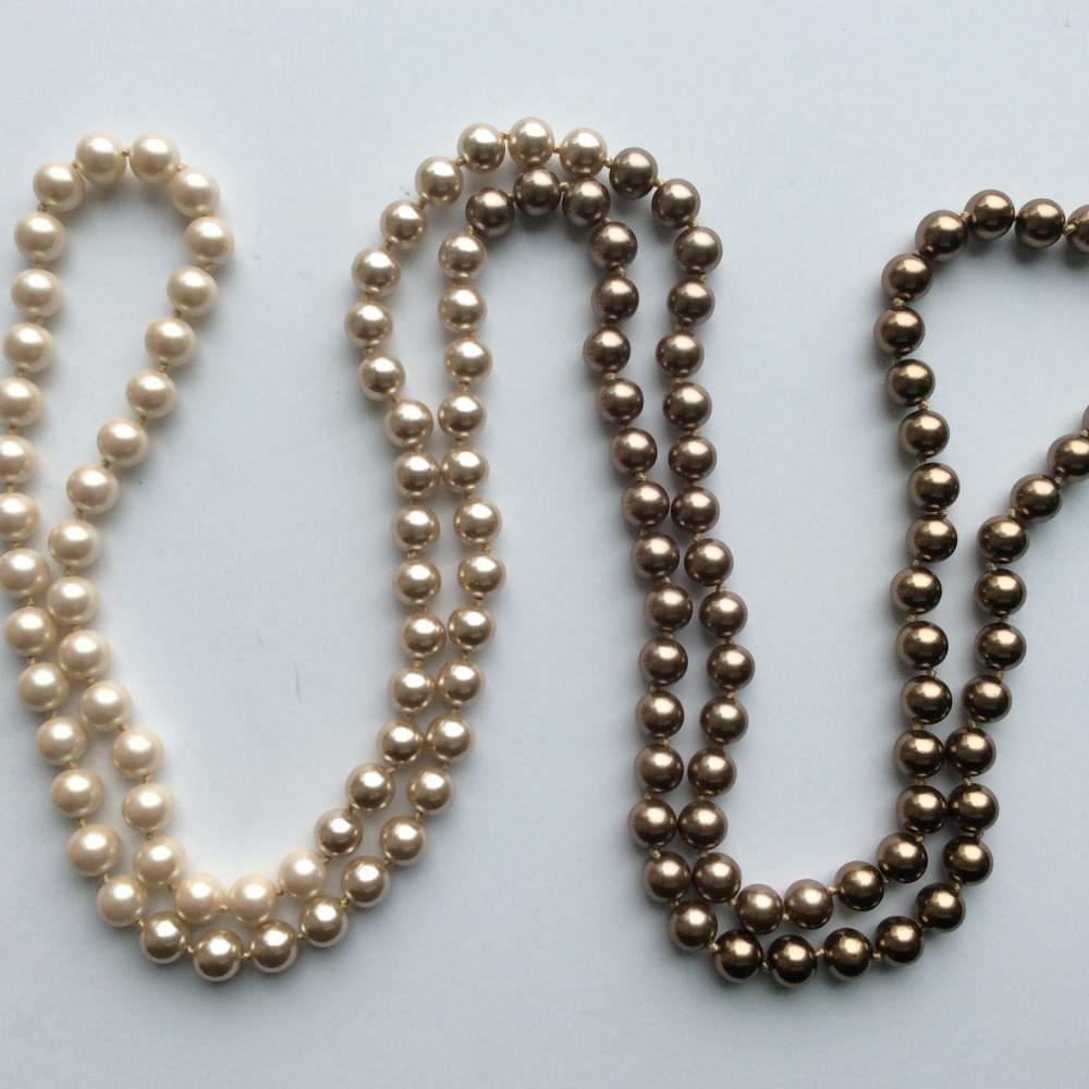 Long Knotted Ombré Pearl Strand